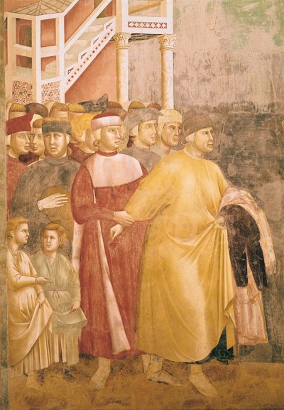 St. Franciscus doet afstand van alle wereldse goederen (detail) door Giotto di Bondone